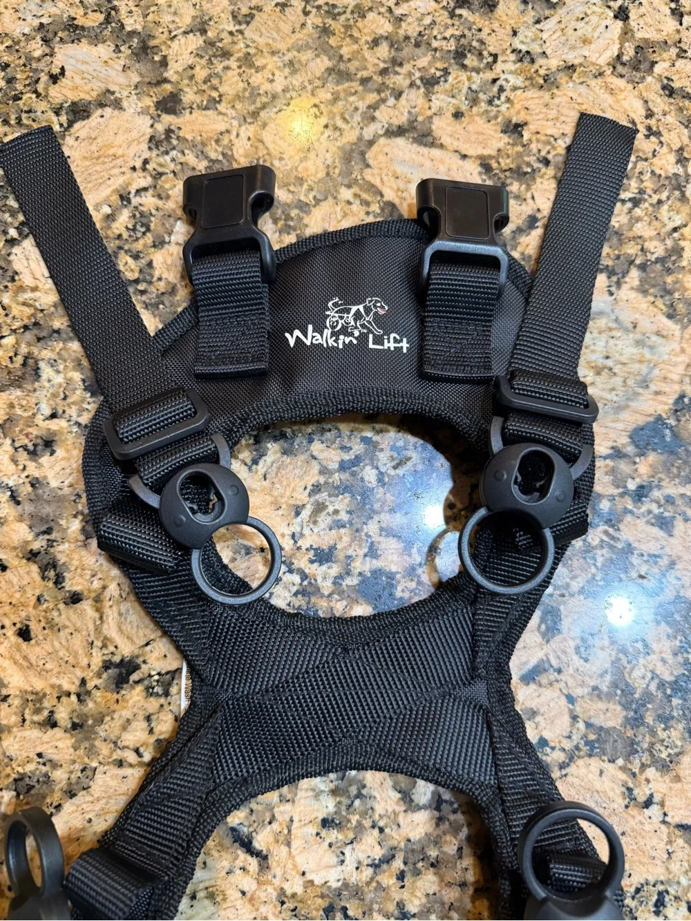 Walkin’ Lift Dog XS Harness adjustable black nylon